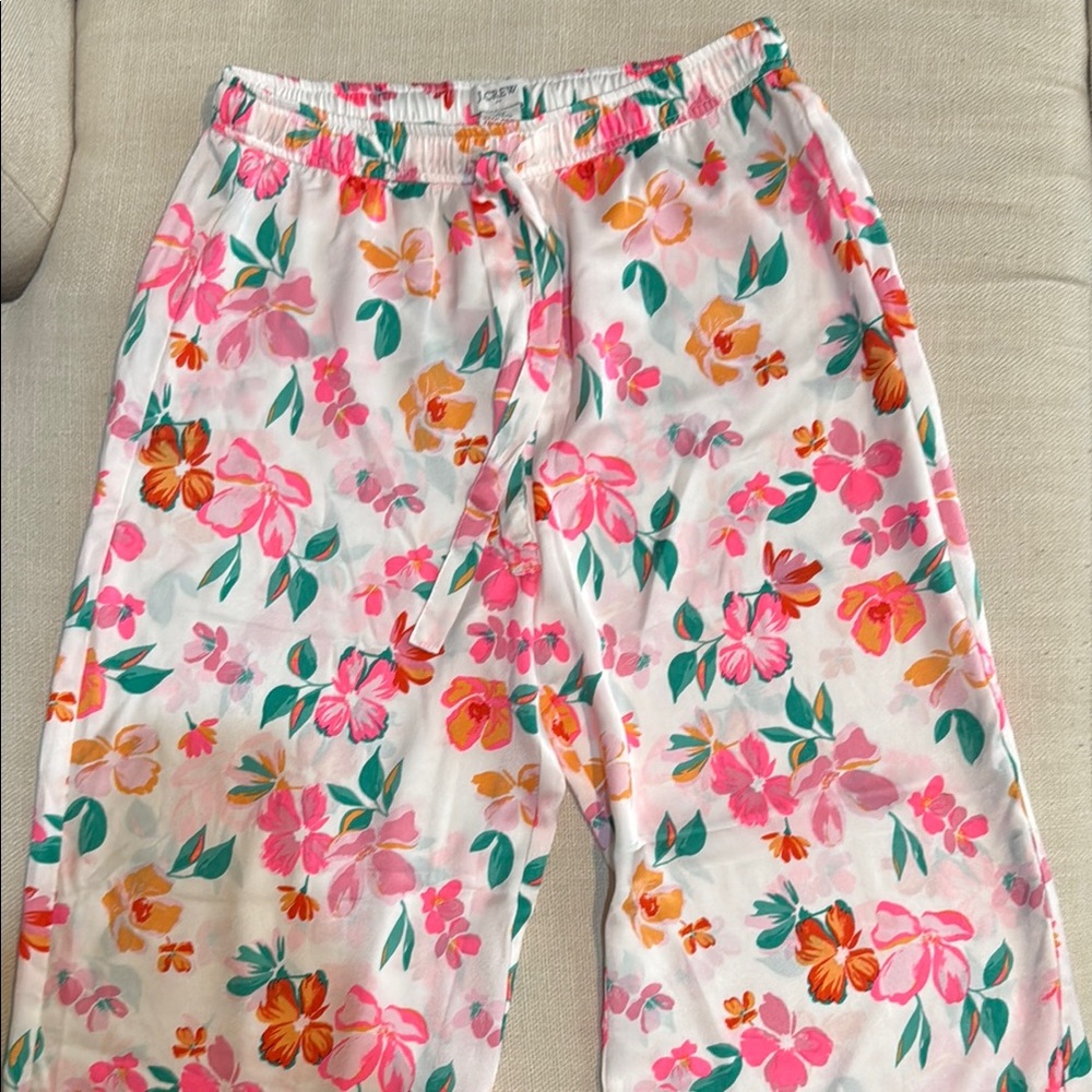 NWT J. Crew floral satin pajama pants